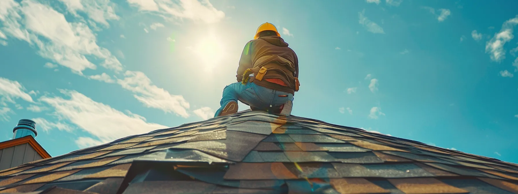 a skilled roofer meticulously inspects a damaged roof, replacing missing shingles with precision in centennial, co.